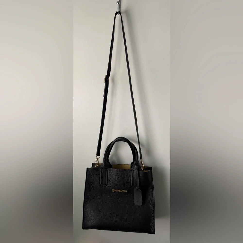 Persaman New York Black Isabella Leather Tote